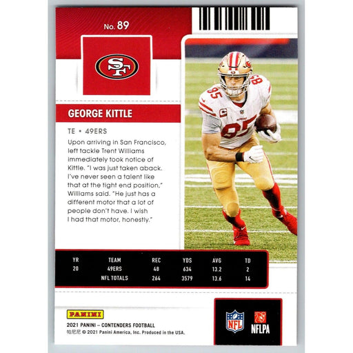 2021 Panini Contenders NFL George Kittle San Francisco 49ers #89 - Collectible Craze America