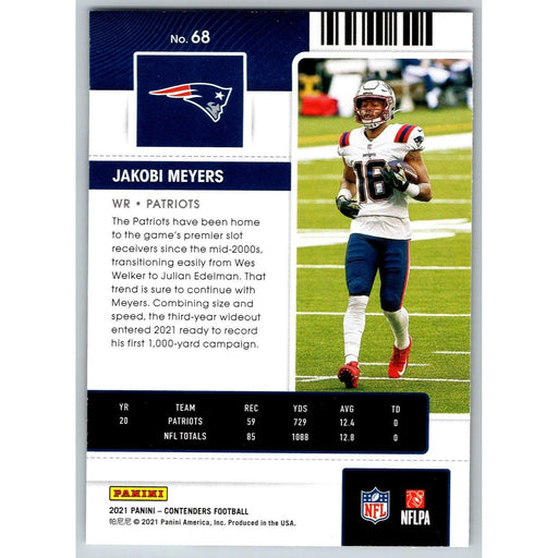 2021 Panini Contenders NFL Jakobi Meyers New England Patriots #68 - Collectible Craze America