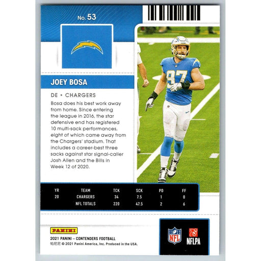 2021 Panini Contenders NFL Joey Bosa Los Angeles Chargers #53 - Collectible Craze America