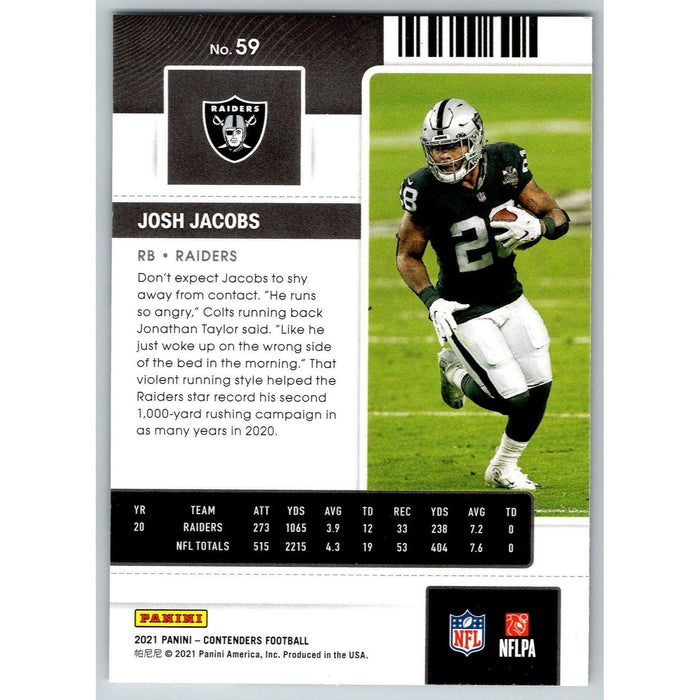 2021 Panini Contenders NFL Josh Jacobs Las Vegas Raiders #59 - Collectible Craze America