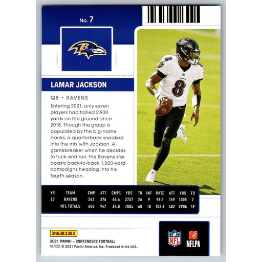 : 2021 Panini Contenders Draft Season Ticket #22 Lamar