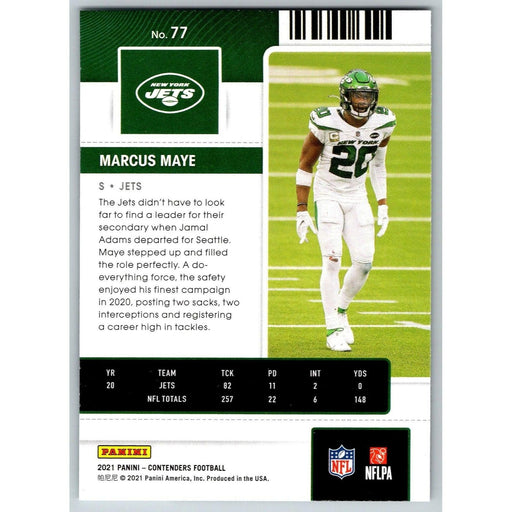 2021 Panini Contenders NFL Marcus Maye New York Jets #74 - Collectible Craze America