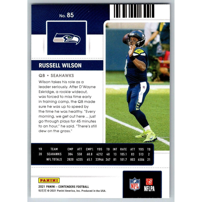 2021 Panini Contenders NFL Russell Wilson Seattle Seahawks #85 - Collectible Craze America