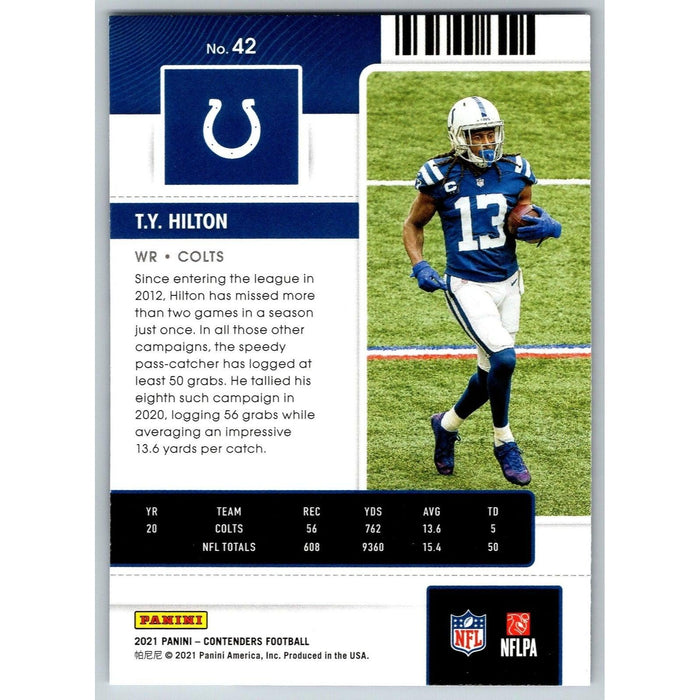 2021 Panini Contenders NFL T.Y. Hilton Indianapolis Colts #42 - Collectible Craze America