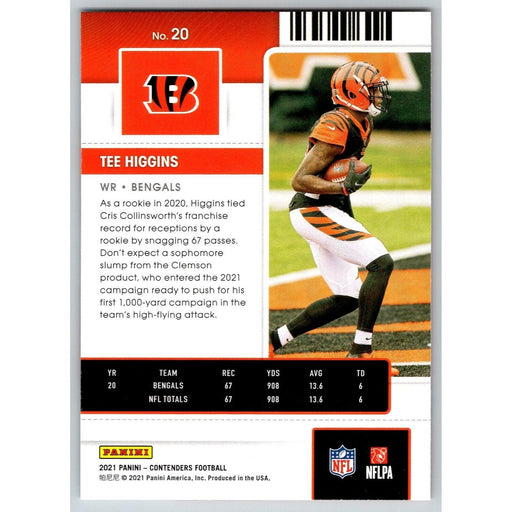 2021 Panini Contenders NFL Tee Higgins Cincinnati Bengals #20 - Collectible Craze America