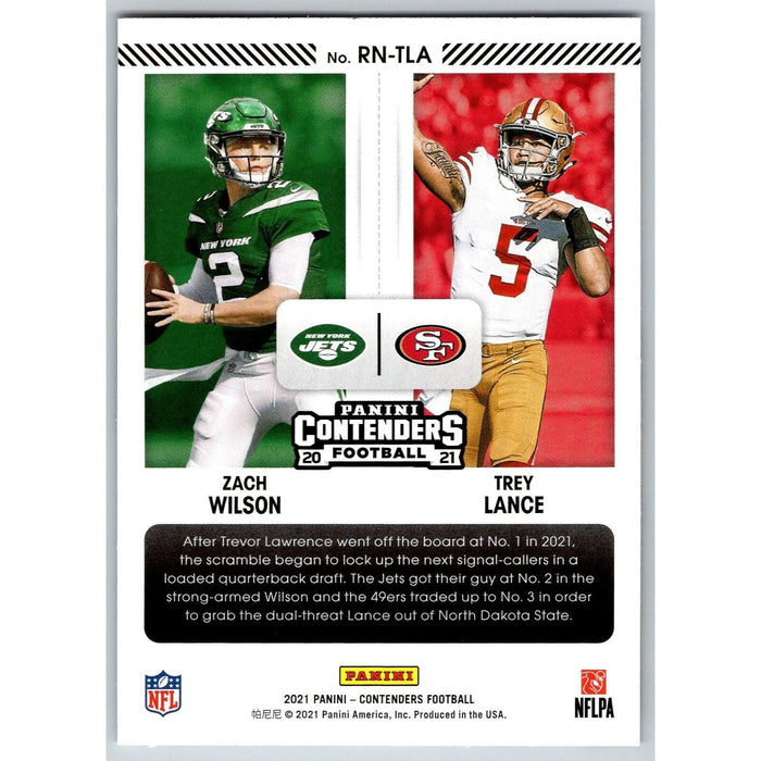 2021 Panini Contenders NFL Zach Wilson/Trey Lance RC New York Jets #ARM-ZWI - Collectible Craze America