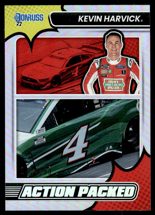Kevin Harvick 2022 Panini Donruss Racing Holo Action Packed Front of Card