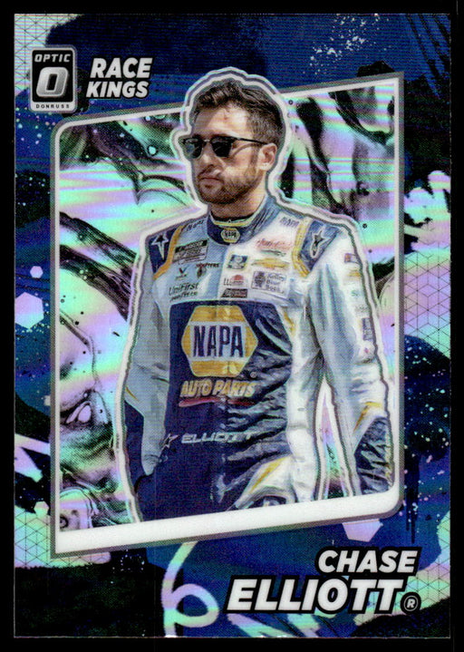 Chase Elliott 2022 Panini Donruss Racing Optic Holo Race Kings Front of Card