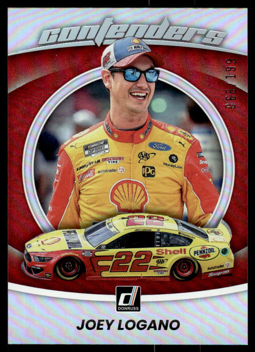 Joey Logano 2022 Panini Donruss Racing Holo Contenders Front of Card