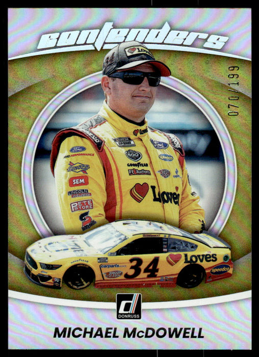 Michael McDowell 2022 Panini Donruss Racing Holo Contenders Front of Card