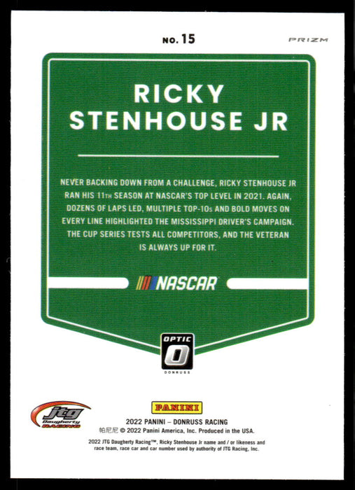 Ricky Stenhouse Jr. 2022 Panini Donruss Racing Optic Holo Back of Card