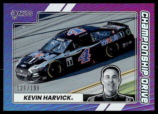 Kevin Harvick 2022 Panini Donruss Racing Holo Championship Drive Front of Card