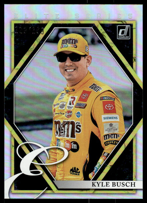 Kyle Busch 2022 Panini Donruss Racing Holo Elite Series Front of Card