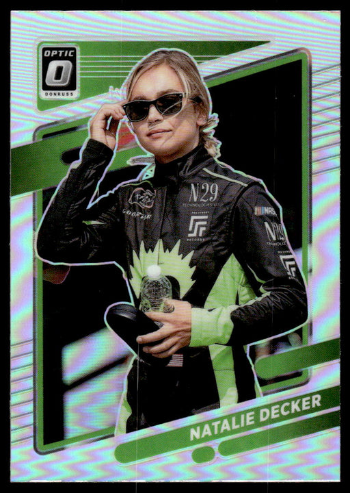 Natalie Decker 2022 Panini Donruss Racing Optic Holo Front of Card