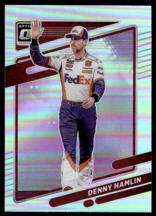 Denny Hamlin 2022 Panini Donruss Racing Optic Holo Front of Card