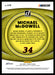 Michael McDowell 2022 Panini Donruss Racing Contenders Back of Card