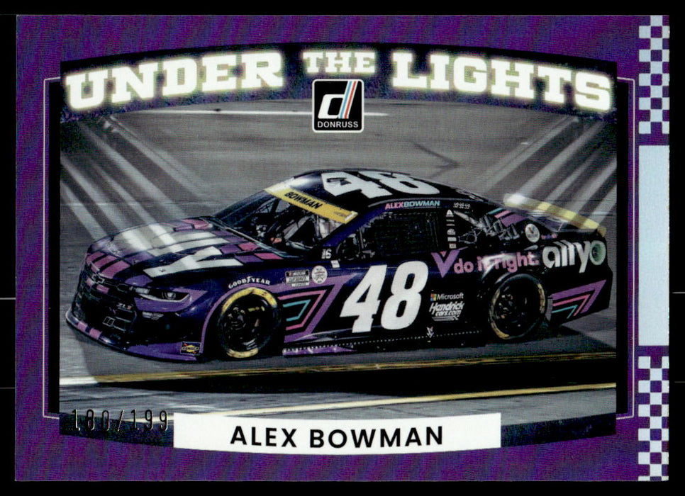 Alex Bowman 2022 Panini Donruss Racing Holo Under the Lights Front of Card