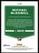 Michael McDowell 2022 Panini Donruss Racing Optic Back of Card