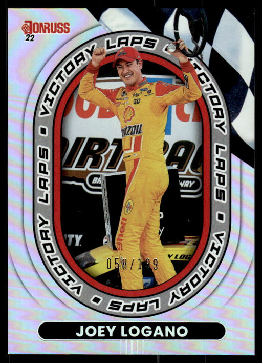 Joey Logano 2022 Panini Donruss Racing Holo Victory Laps Front of Card