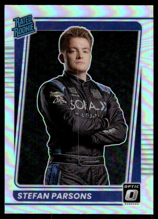 Stefan Parsons 2022 Panini Donruss Racing Optic Holo Rated Rookie Front of Card