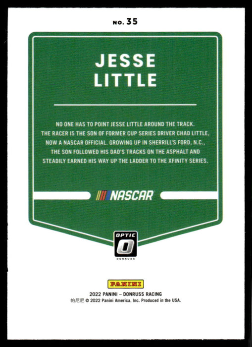 Jesse Little 2022 Panini Donruss Racing Optic Back of Card