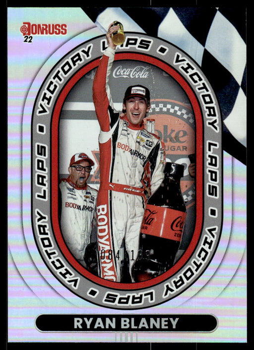 Ryan Blaney 2022 Panini Donruss Racing Holo Victory Laps Front of Card