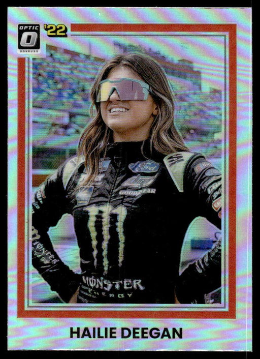 Hailie Deegan 2022 Panini Donruss Racing Optic Holo Retro 1981 Front of Card