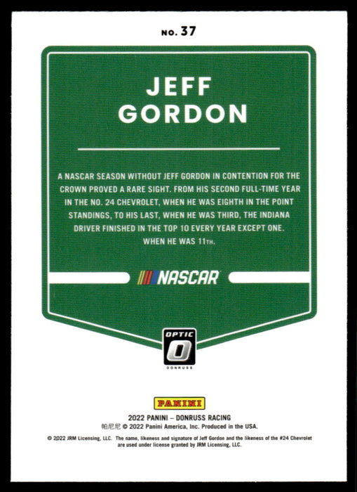 Jeff Gordon 2022 Panini Donruss Racing Optic Back of Card