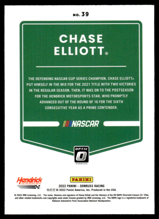 Chase Elliott 2022 Panini Donruss Racing Optic Back of Card