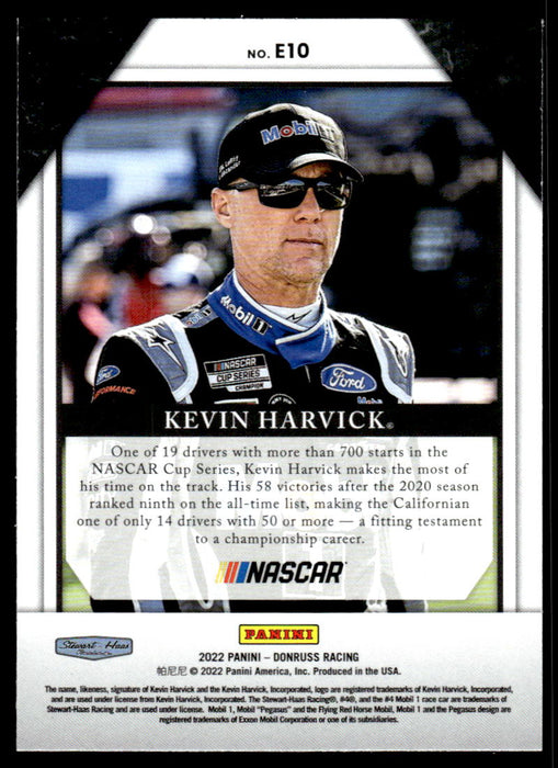 Kevin Harvick 2022 Panini Donruss Racing Elite Series Back of Card