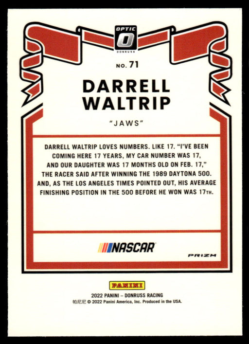 Darrell Waltrip 2022 Panini Donruss Racing Optic Holo Retro 1981 Back of Card