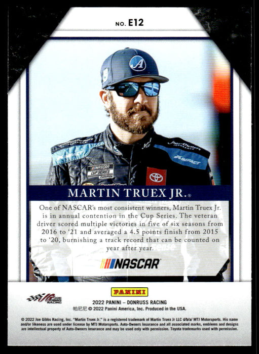 Martin Truex Jr. 2022 Panini Donruss Racing Elite Series Back of Card