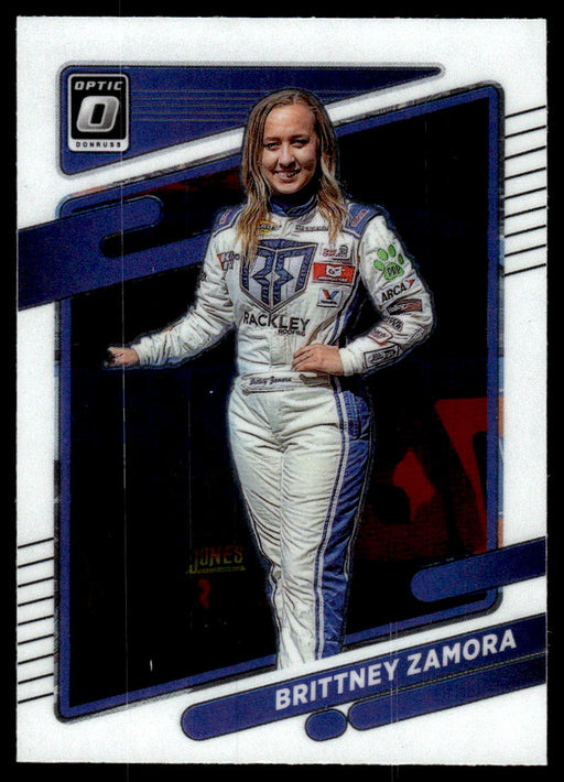 Brittney Zamora 2022 Panini Donruss Racing Optic Front of Card
