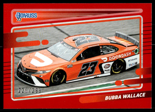 Bubba Wallace 2022 Panini Donruss Racing Red Front of Card