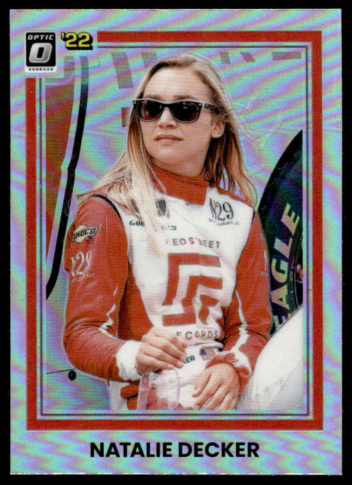 Natalie Decker 2022 Panini Donruss Racing Optic Holo Retro 1981 Front of Card