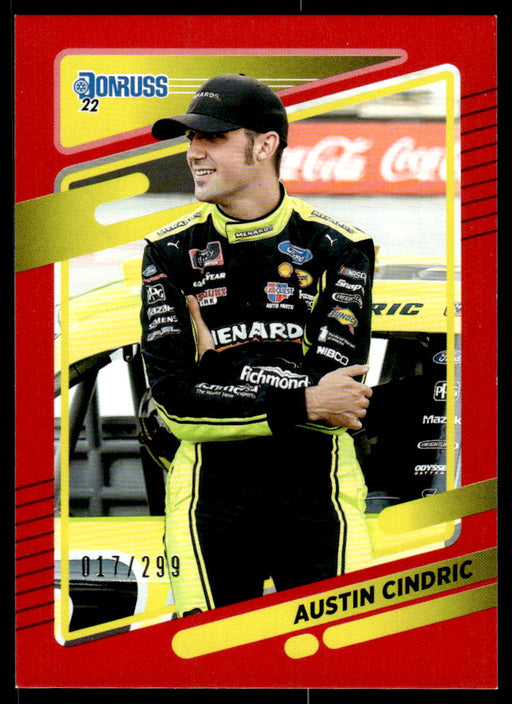 Austin Cindric 2022 Panini Donruss Racing Red Front of Card