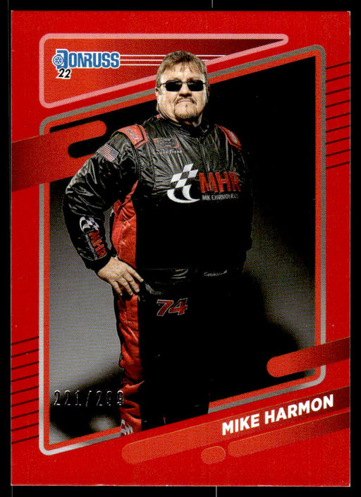 Mike Harmon 2022 Panini Donruss Racing Red Front of Card