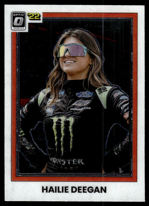 Hailie Deegan 2022 Panini Donruss Racing Optic Retro 1981 Front of Card