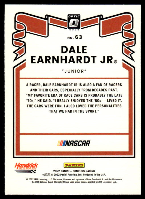 Dale Earnhardt Jr 2022 Panini Donruss Racing Optic Retro 1981 Back of Card