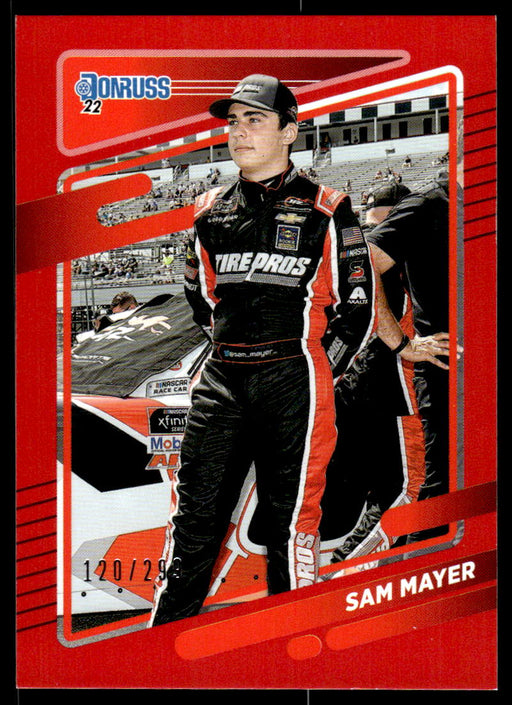 Sam Mayer 2022 Panini Donruss Racing Red Front of Card