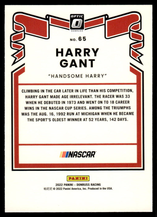 Harry Gant 2022 Panini Donruss Racing Optic Retro 1981 Back of Card