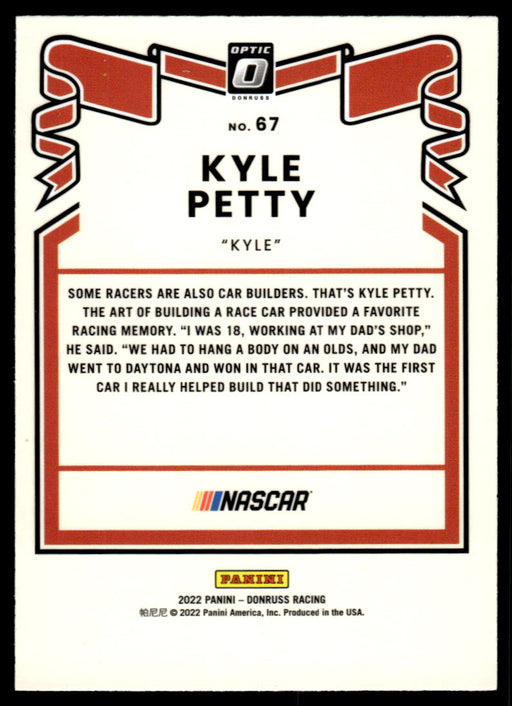 Kyle Petty 2022 Panini Donruss Racing Optic Retro 1981 Back of Card