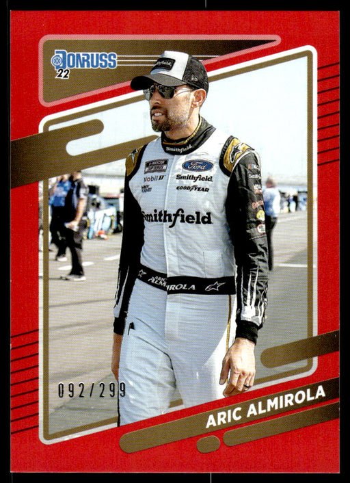 Aric Almirola 2022 Panini Donruss Racing Red Front of Card