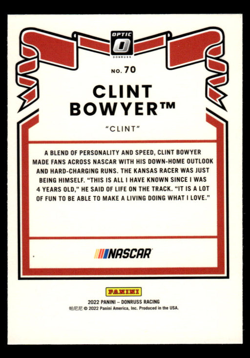 Clint Bowyer 2022 Panini Donruss Racing Optic Retro 1981 Back of Card