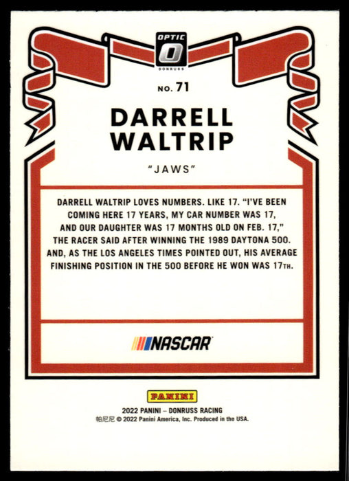 Darrell Waltrip 2022 Panini Donruss Racing Optic Retro 1981 Back of Card