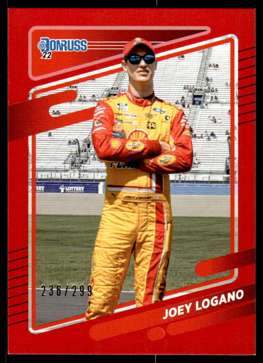 Joey Logano 2022 Panini Donruss Racing Red Front of Card