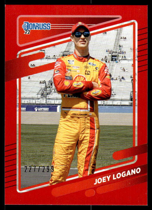 Joey Logano 2022 Panini Donruss Racing Red Front of Card