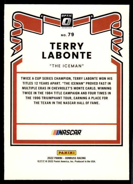 Terry Labonte 2022 Panini Donruss Racing Optic Retro 1981 Back of Card