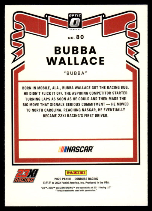 Bubba Wallace 2022 Panini Donruss Racing Optic Retro 1981 Back of Card