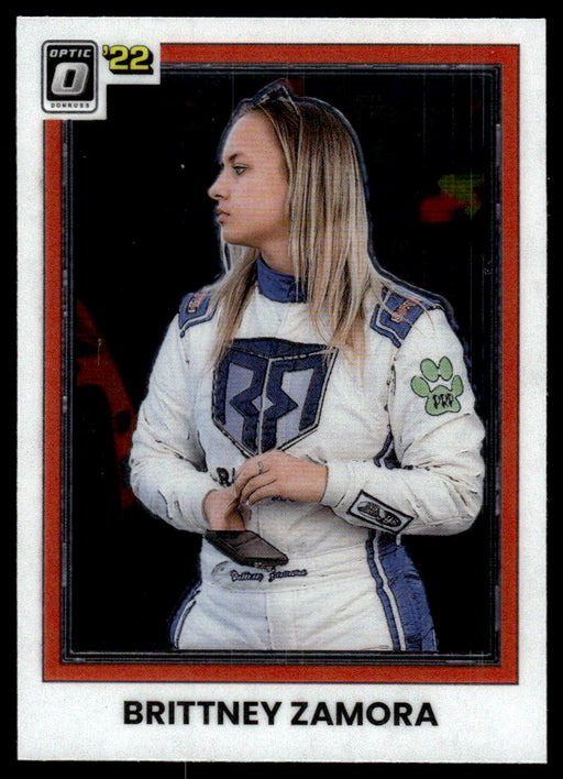 Brittney Zamora 2022 Panini Donruss Racing Optic Retro 1981 Front of Card